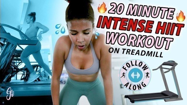 'Easiest way to Burn 1000 calories! | 20 MINUTE INTENSE HIIT WORKOUT *TREADMILL follow along'