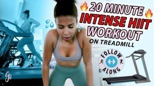 'Easiest way to Burn 1000 calories! | 20 MINUTE INTENSE HIIT WORKOUT *TREADMILL follow along'