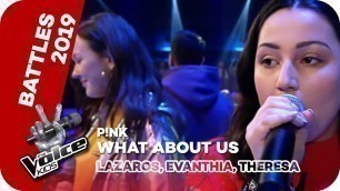 'P!NK - What About Us (Lazaros, Evanthia, Theresa) | PREVIEW | The Voice Kids 2019 | SAT.1'