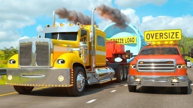 'The Highway Adventure with Wilson the Semi-Truck & Bob the Truck | Space Rocket Delivery (RCH SPACE)'