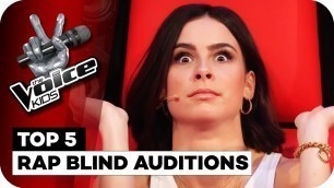 'TOP 5 RAP BLIND AUDITIONS | The Voice Kids'