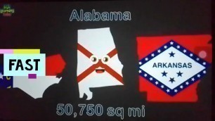 'Kids learning tube 50 states comparison by size 32x speed'