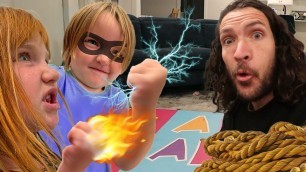 'BATTLE for BEDTiME - Dad vs Kids!!  Adley & Niko secret Superhero Powers & new Best Games Ever app'