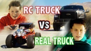 'Real Truck vs RC Monster Truck!'
