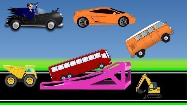 'MONSTER TRUCK FOR CHILDREN - Trucks Backflip Stunts, Street Vehicles For Kids, Backhoe Kids Video'
