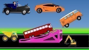 'MONSTER TRUCK FOR CHILDREN - Trucks Backflip Stunts, Street Vehicles For Kids, Backhoe Kids Video'