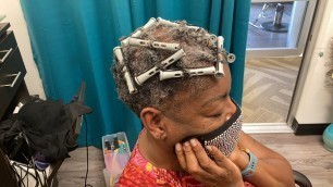 'Tapered cut on natural gray hair pt2'