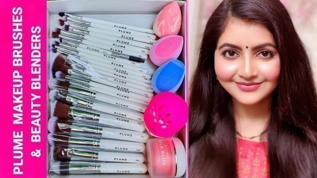 'PLUME PROFESSIONAL MAKEUP BRUSH SET & BEAUTY BLENDERS & SILK PRIMER UNBOXING | RARA | PLUME HAUL'