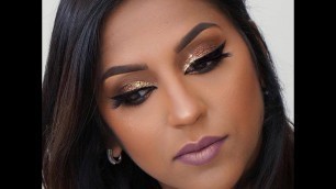 'Brown Glitter Smokey Eye Tutorial'