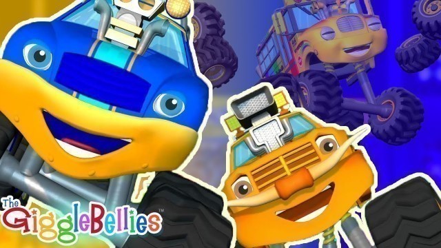 'Monster Trucks Stunts! | Speed Learning for Kids | GiggleBellies'
