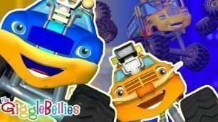 'Monster Trucks Stunts! | Speed Learning for Kids | GiggleBellies'