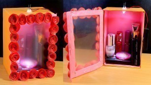 'How To Make Makeup Organizer | DIY Makeup Storage - Cardboard Craft'