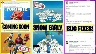 '*NEW* SNOW Early PREVIEW (Snow Storm Soon), FREE Cosmetics, BANNER CUSTOM Emote, 11.30 Bug Fixes!'