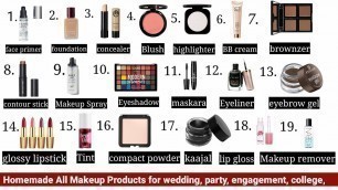 'Homemade All Makeup Products [ primer, foundation, concealer, Blush, Highlighter, makeup spray, Tint'