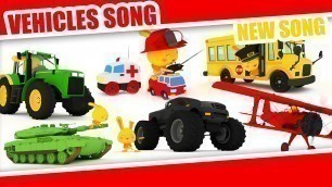 'The Vehicles song - Monster trucks, planes, cars, trucks, police, firetruck, helicopter, motorbikes'
