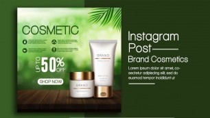 'How to Create a Cosmetics Banner Design  Photoshop Tutorial 2022'