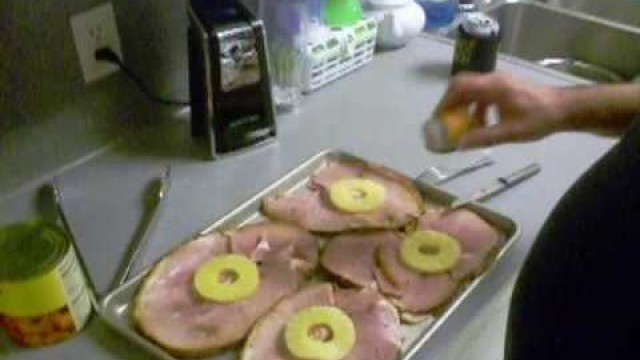 'Baked honey ham steaks'