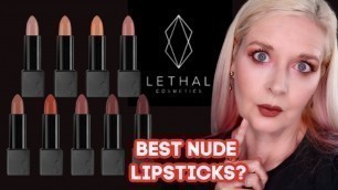 'NEW! LETHAL COSMETICS Lipstick Collection | All 9 shades Lip Swatched'