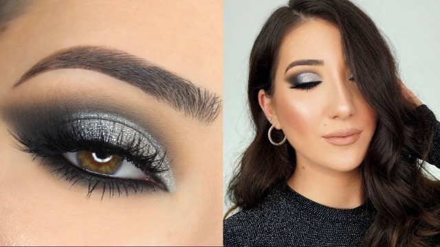 'BLACK AND SILVER SMOKEY EYE | NEW YEARS EVE MAKEUP TUTORIAL'