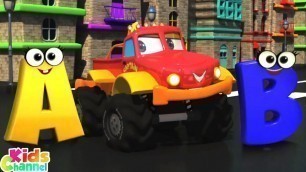 'Learn Alphabets, Monster Truck Dan, Car Cartoon Videos for Children by Kids Channel'