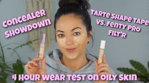 'Concealer Showdown || Tarte Shape Tape vs. Fenty Pro Filt\'r Instant Retouch Concealer || Oily Skin'