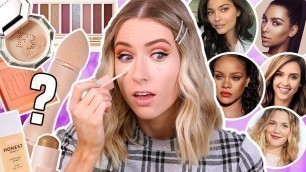 'I TRIED A FULL FACE OF CELEBRITY MAKEUP BRANDS… | KKW, FENTY BEAUTY, KYLIE COSMETICS??'