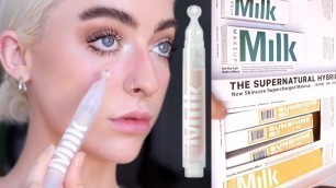 'NEW Milk Makeup! sunshine under eye tint, hydro grip eye primer + skincare (review & wear test)'