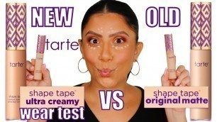 'TARTE SHAPE TAPE NEW ULTRA CREAMY VS ORIGINAL MATTE + WEAR TEST | WHICH IS BETTER? | MagdalineJanet'