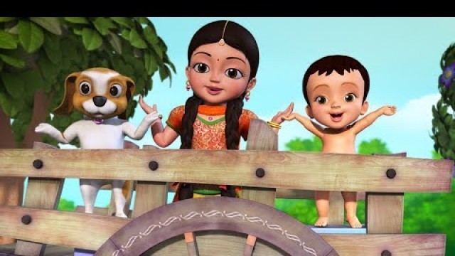 'Wheels on the Bullock Cart Goes Round and Round | Telugu Rhymes for Children | Infobells'