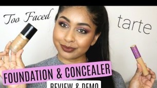'Too Faced Born This Way Foundation & Tarte Shape Tape Concealer | Review & Demo'