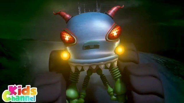 'Scary Monster Truck Chase | Haunted House Monster Truck | Halloween Videos by Kids Channel'