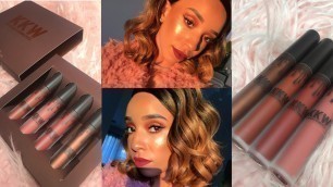'NEW KYLIE COSMETICS  KKW X KYLIE LIP SET TRY ON'