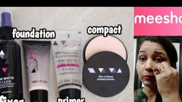 'Huda beauty combo demo on face ( foundation, primer , compact , makeup fixer) | Radhika makeovers'