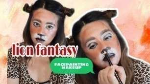 'Lion makeup and face painting easy tutorial'