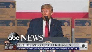 'Trump speaks at medical supplies distributor in Pennsylvania'