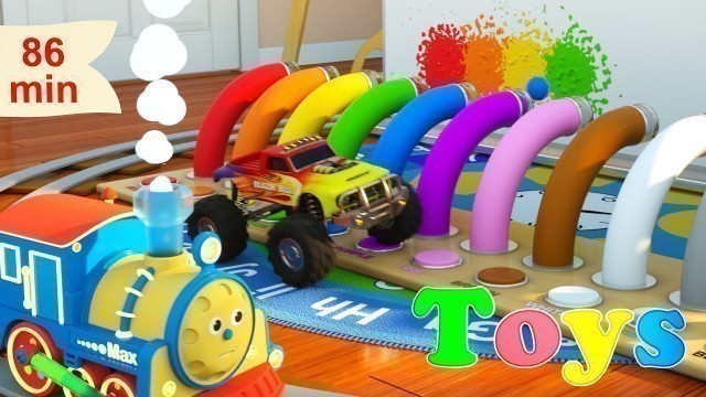 'Learn Numbers, Shapes, Colors and more with Max the Glow Train | 8 Cartoons with Max and Friends!'