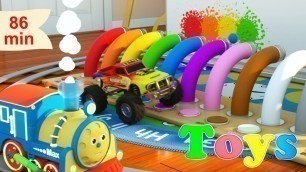 'Learn Numbers, Shapes, Colors and more with Max the Glow Train | 8 Cartoons with Max and Friends!'