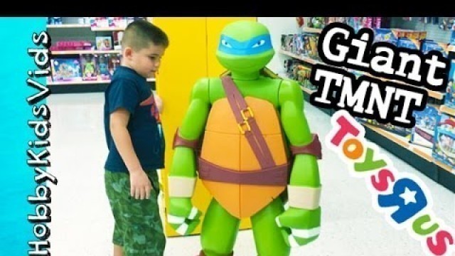 'GIANT Ninja Turtle Toy! Hoola Hoop Fail + TMNT Superhero Toy Look HobbyKids'