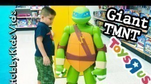 'GIANT Ninja Turtle Toy! Hoola Hoop Fail + TMNT Superhero Toy Look HobbyKids'