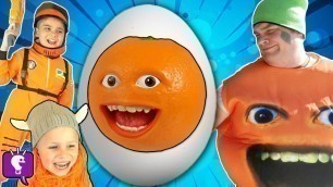 'GIANT ANNOYING ORANGE EGG and Surprise Toys with HobbyKidsTV'