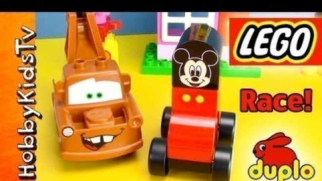 'PLAY-Doh Disney Cars LEGO! Mater, Mickey Mouse Toys RACE! HobbyKidsTV'
