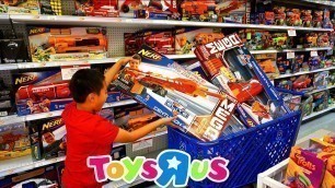 'Toys\"R\"Us Shopping For  NERF BIG BLASTERS | Jason Buys 9 Big Guns | Hail-Fire Mastodon Centurion'