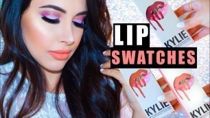 'KYLIE COSMETICS Brown Sugar, Love Bite, Dirty Peach Lip Swatches, Review, + Giveaway (Kylie Jenner)'