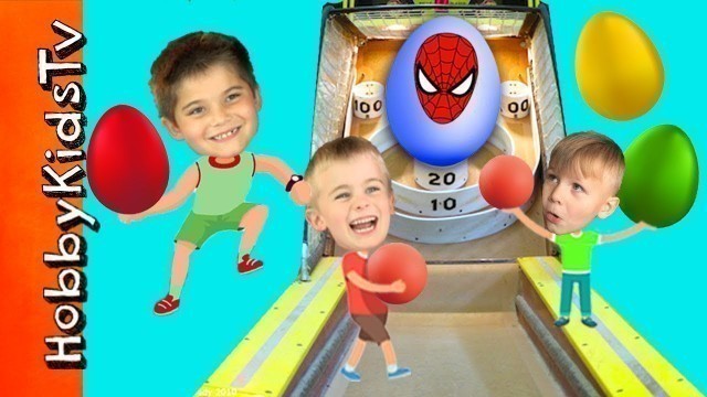 'Giant SKEE BALL Set! Toss the Ball for Surprise Toys with HobbyKids'