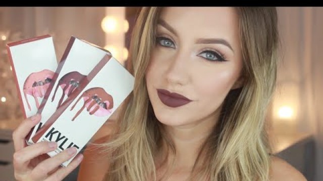 'Kylie Lip Kit LOVE BITE, BROWN SUGAR & DIRTY PEACH Lip Swatches | Jazzi Filipek'