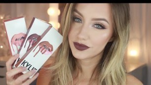 'Kylie Lip Kit LOVE BITE, BROWN SUGAR & DIRTY PEACH Lip Swatches | Jazzi Filipek'