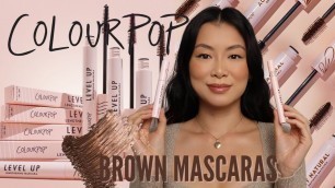 'Colourpop Level Up Lengthening  Mascara vs Act Natural Defining Mascara Review | Brown Mascaras'
