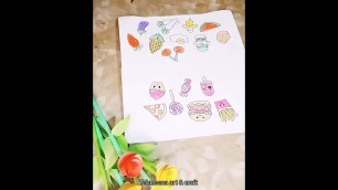 'healthy and unhealthy food/school assignment! kwaii drawing#ytshorts#shorts#drawing skills#artskills'