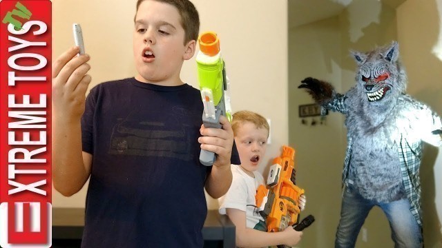 'A Werewolf in the House! Nerf Blaster Shootout Attack!'