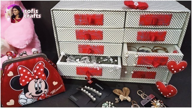'Best out of waste cereal box storage organizer diy | cardboard craft diy'